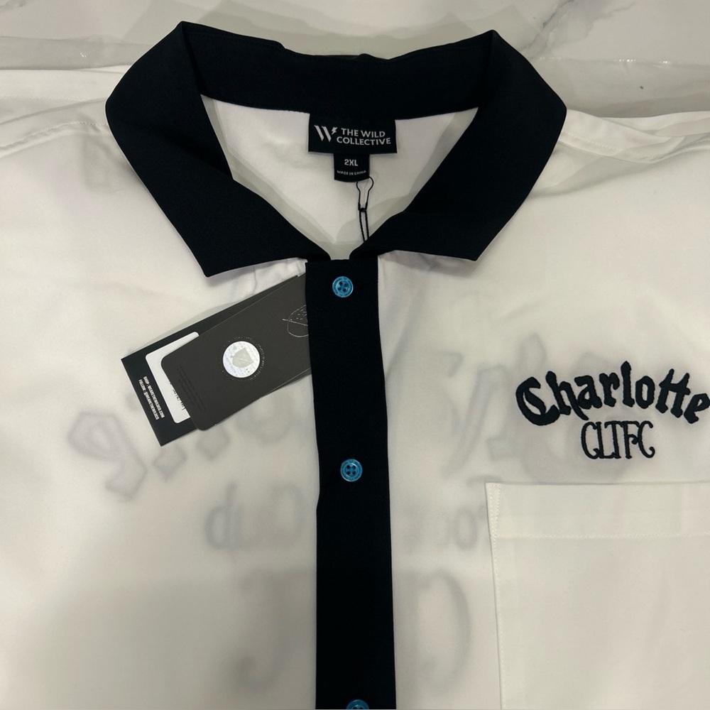 Men's The Wild Collective  White Charlotte FC Bowler Button-Up Shirt - Picture 6 of 8